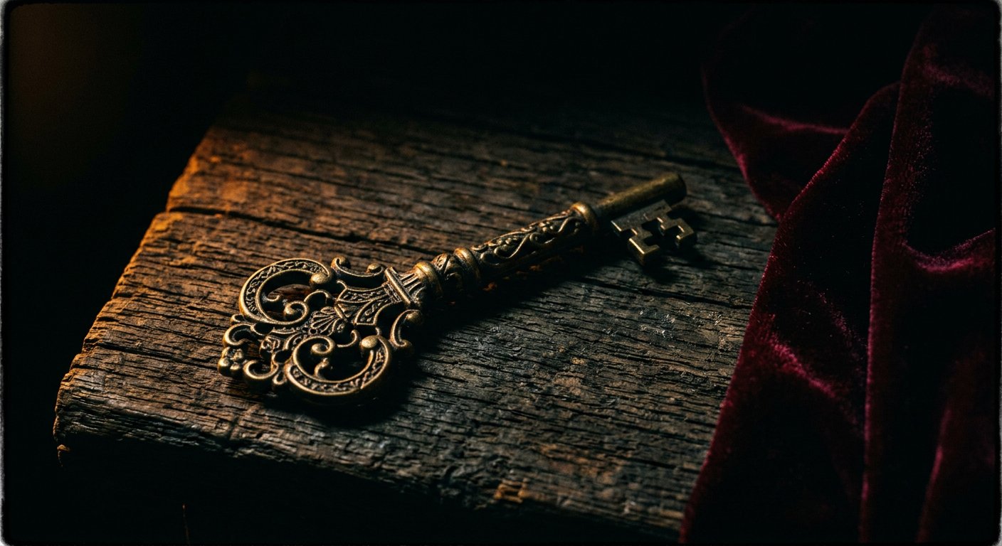 A key waiting on wood
